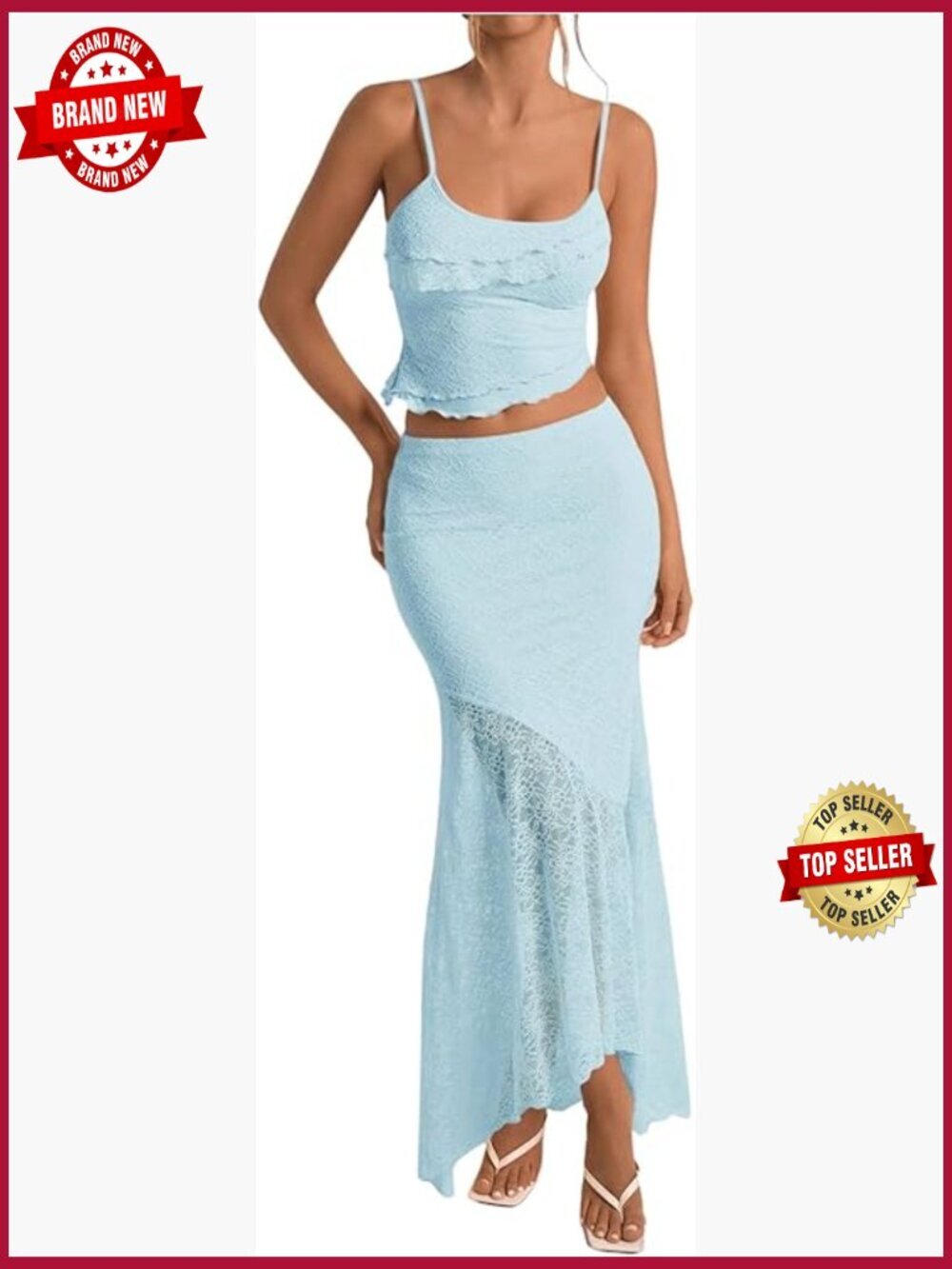 2-Piece Outfit: Crop Top & Flowy Maxi Skirt Boho Chic Set